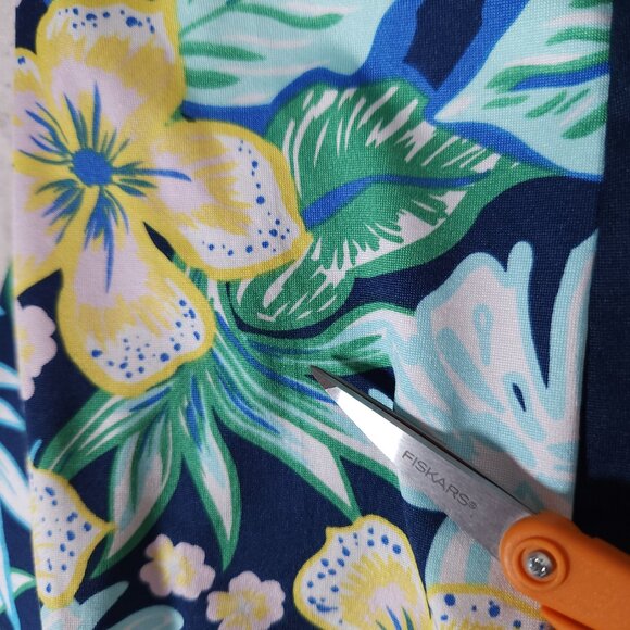 Stella Parker Tropical Floral Dress Womens Large Zip Colorful Athleisure FLAWS - Picture 11 of 15